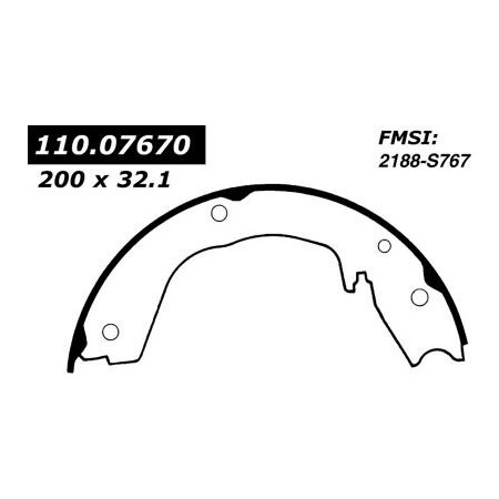 Centric Centric Premium Parking Brake Shoes, Centric Parts 111.07670 111.0767